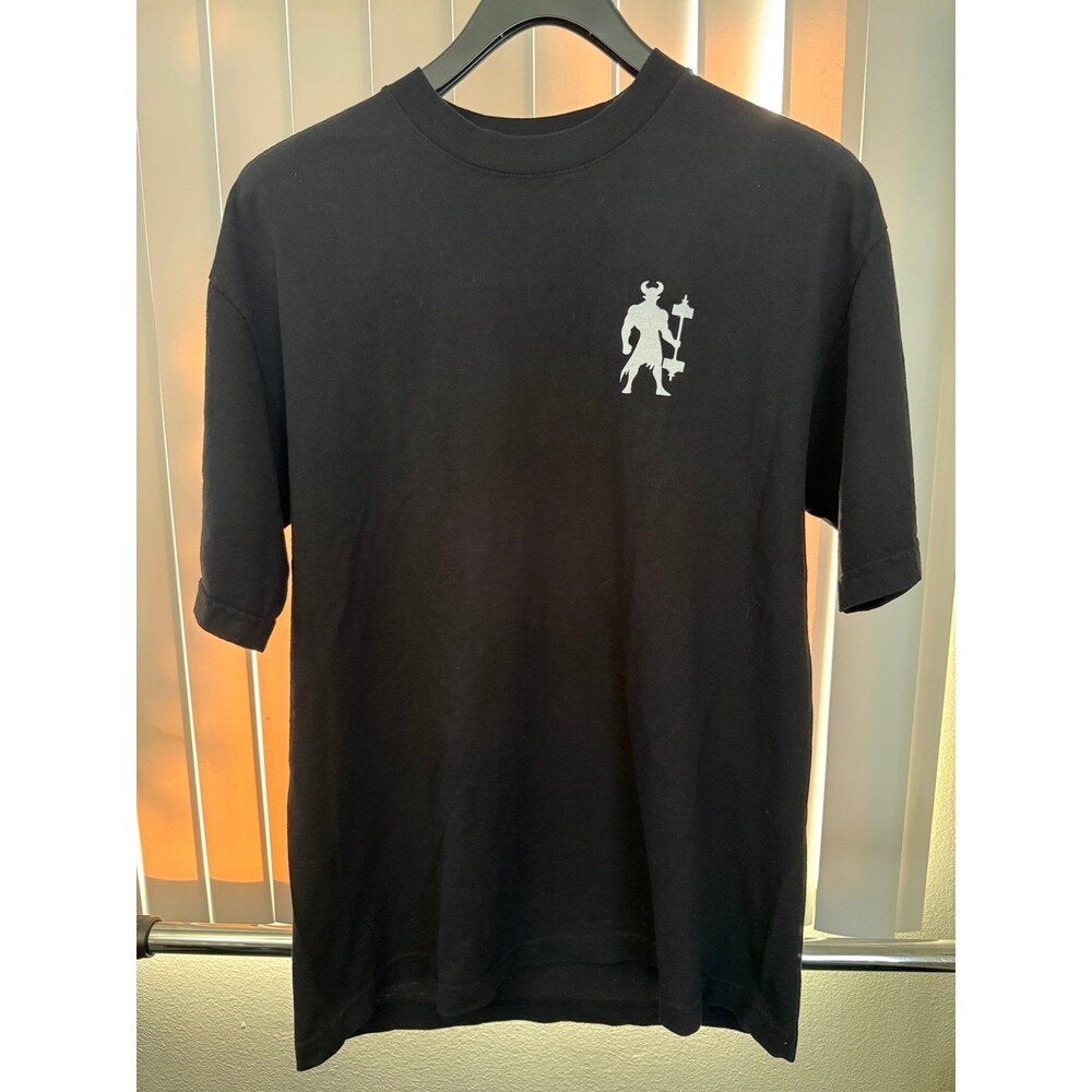 Men’s Athlos Iron Lair Gym Black Double- Sided Graphic Shirt Size Medium
